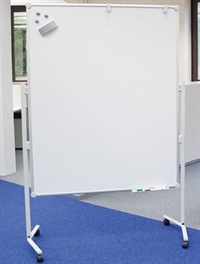 Whiteboardtavle, mobil, kan skrive på begge sider - 150 x 120cm eller 120 x 150cm  